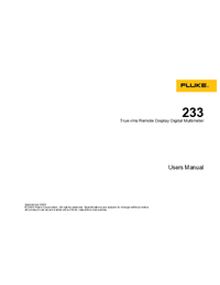 Thumbnail of document Manual - 233/A KitRemote Display Automotive Digital Multimeter Kit